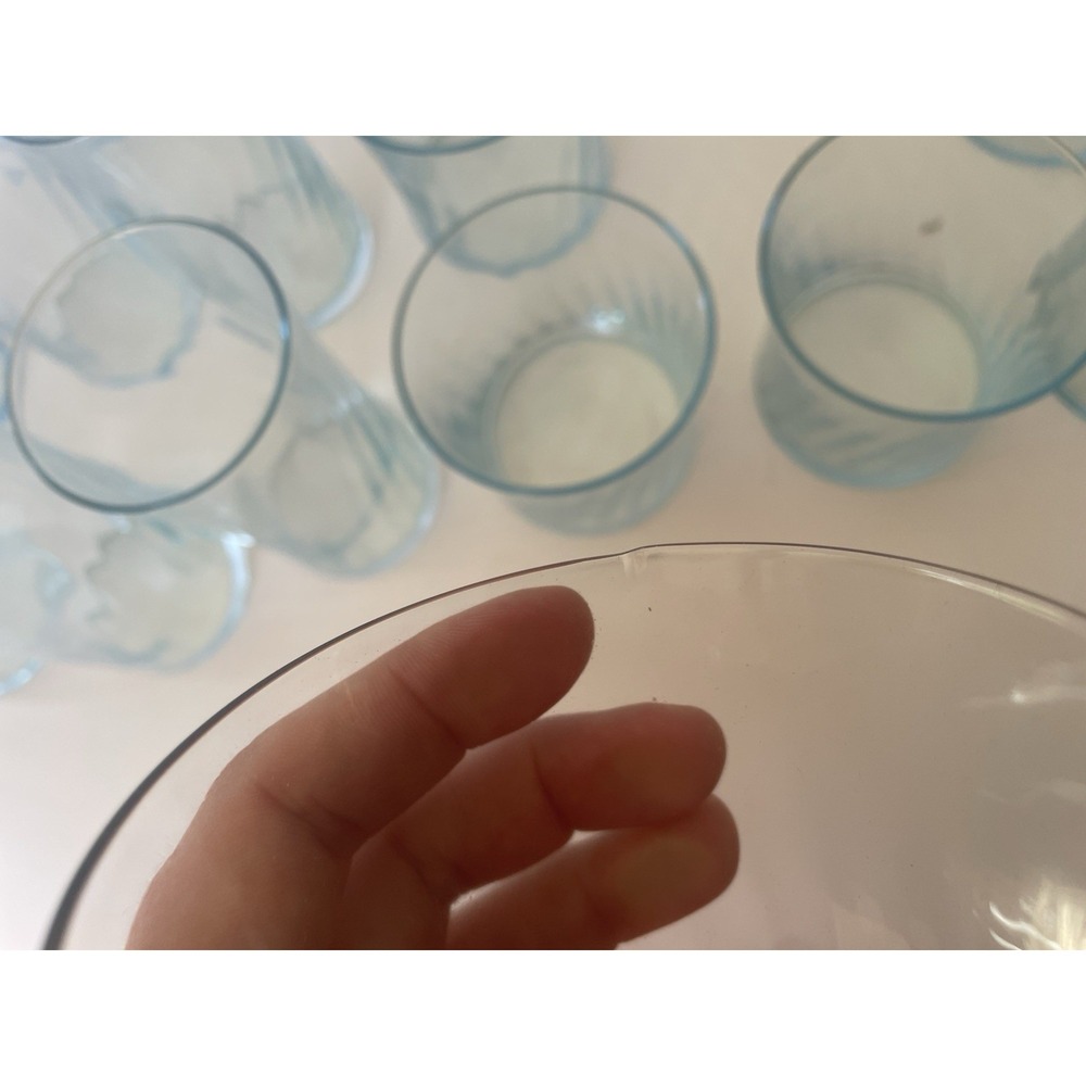 Vintage Mirage Bermuda Blue Glassware Set 24 Pc Coastal Mid Century Barware - Picture 6 of 10